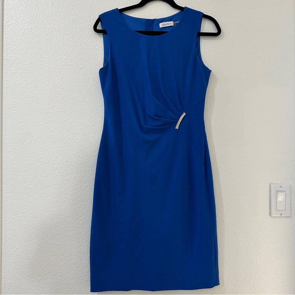 Elegant Blue Sleeveless Dress